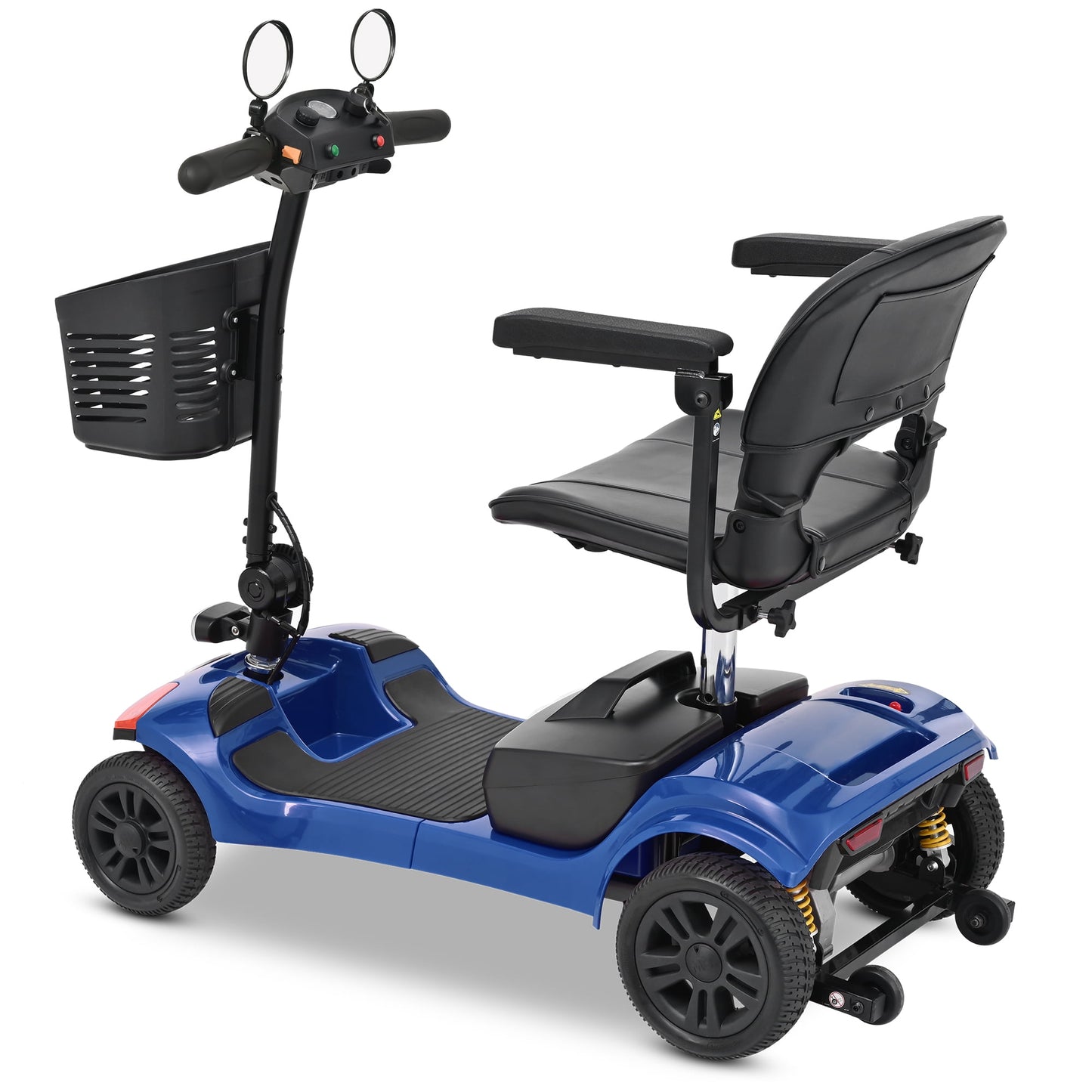 SEGMART Folding Mobility Scooter for Elderly,4 Wheel All Terrain Motorized Scooter with Detachable Basket and Control Panel for Seniors Adult