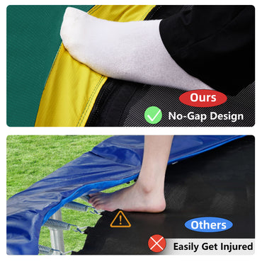 14ft Trampoline with Safety Enclosure Net, SEGMART Upgraded Round Kids Outdoor Trampoline with Ladder, Heavy Duty Backyard Trampoline, Recreational Trampoline for Adults and Kids, Green
