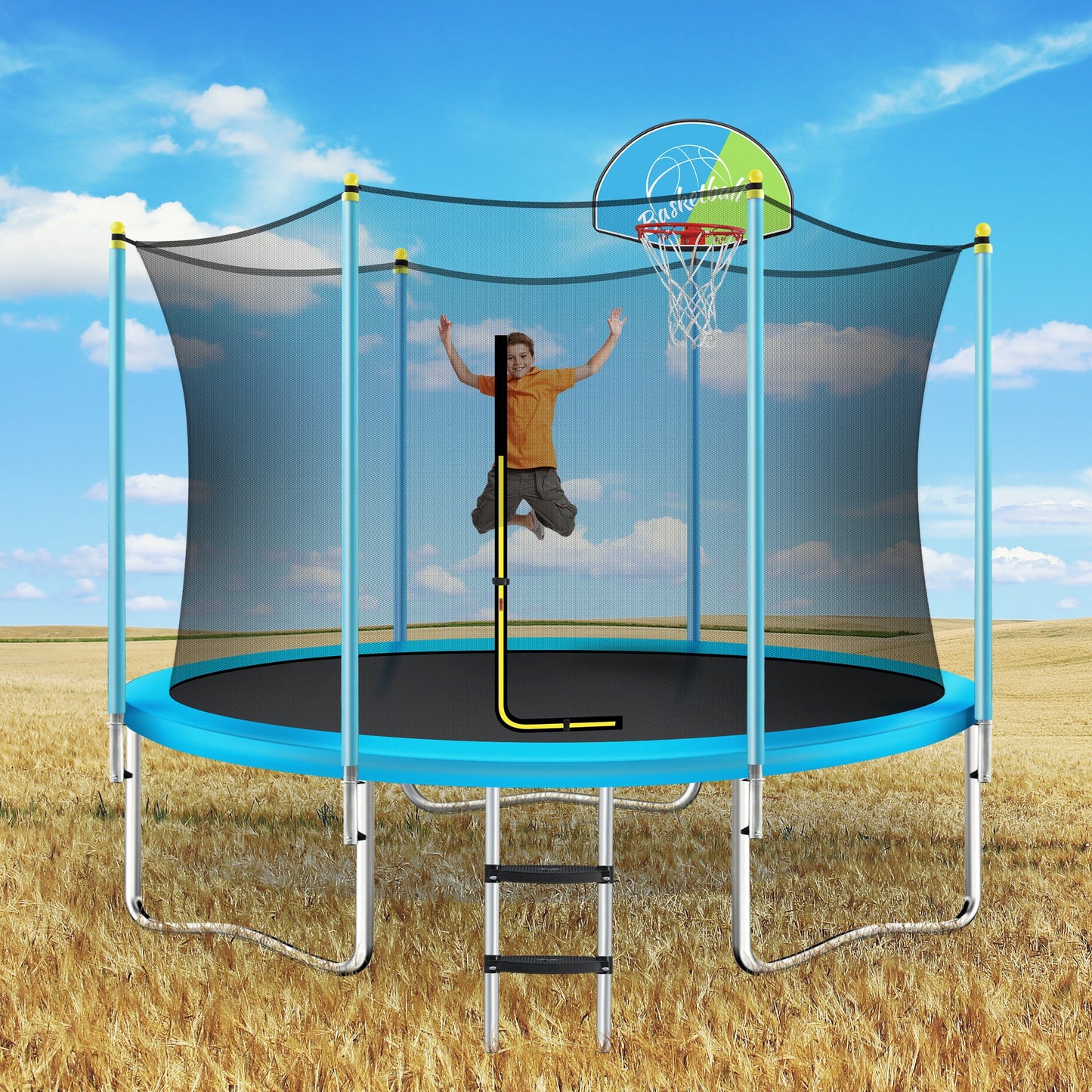 Trampoline for Kids with Slide, 8FT SEGMART Small Toddler Trampoline with Enclosure Net and Ladder, Upgraded Outdoor Recreational Trampoline for Indoor Outdoor Backyard