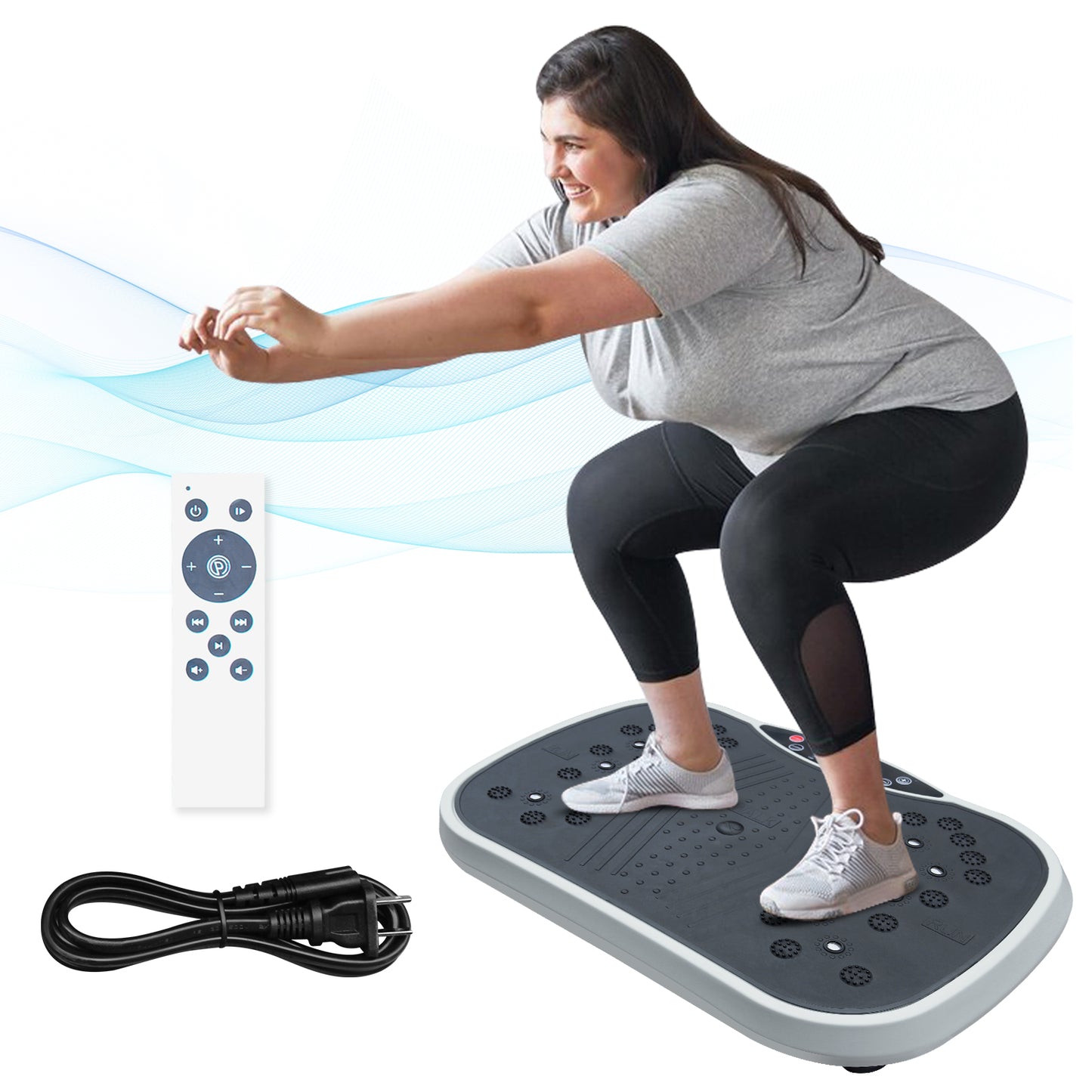 Vibrating Plate Exercise Machine for Weight Loss, Vibration Plate Platform for Lymphatic Drainage, Adjustable Speeds Power Shaping Vibrating Plate for Weight Loss, Whole Body Workout Vibration Plate