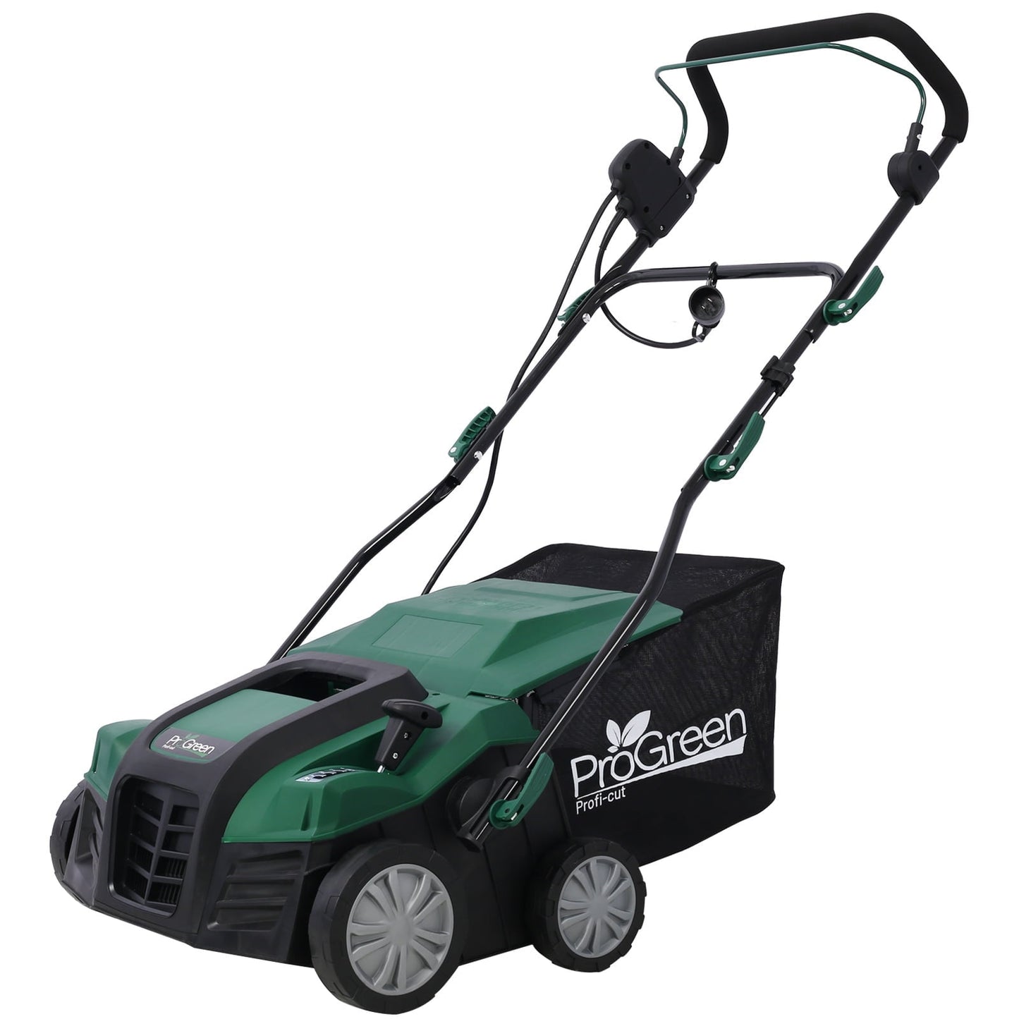16 inch Garden Scarifier, Segmart 15Amp Electric Powered Walk-Behind Lawn Mower with 16.8 Gallon Bag, 2-in-1 Walk-Behind Lawn Mowers, Green