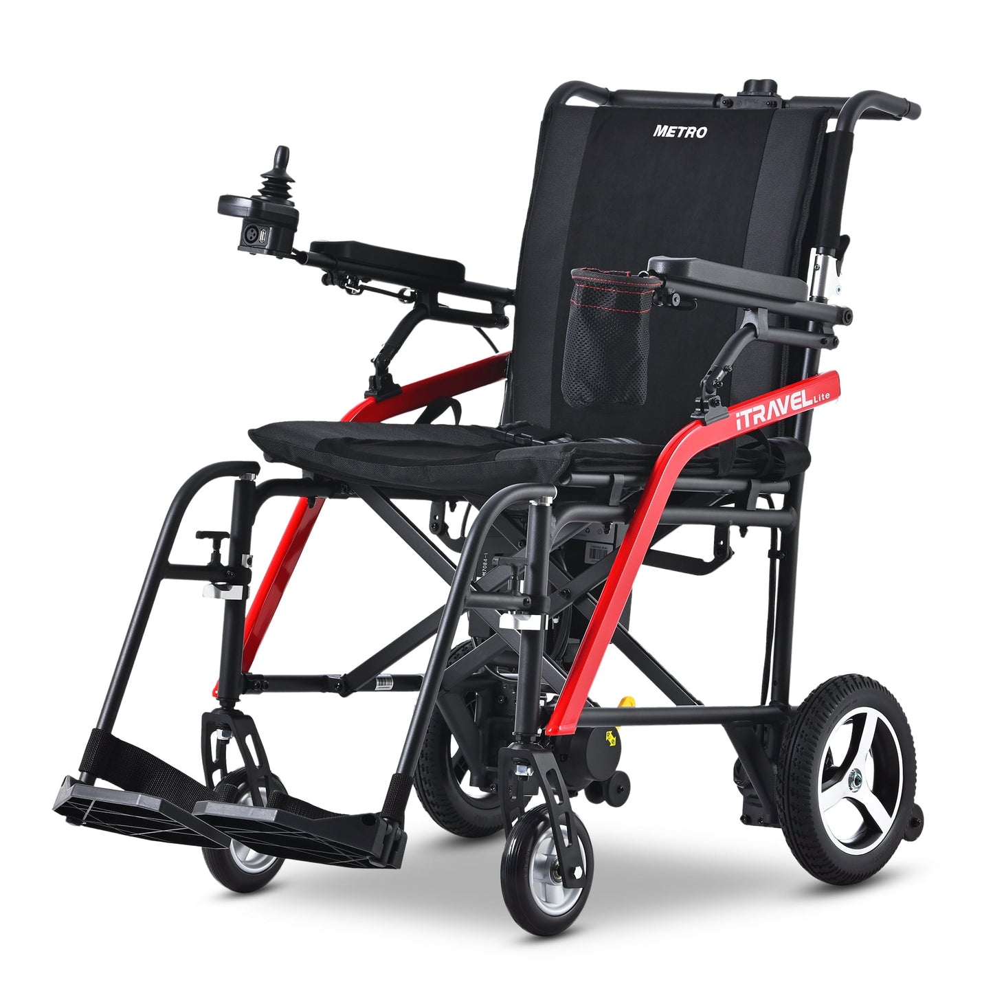 18'' 33lbs Lightweight Electric Wheelchair for Adults, Foldable Powered Wheelchair with Flip Up Armrests, Portable Travel Size Motorized Wheelchair with Cup Holder, Air Travel Allowed, Silver