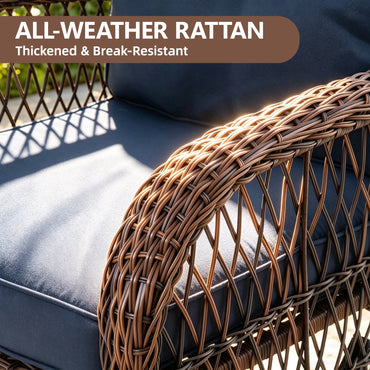 Segmart 3Pcs Patio Furniture Set, Outdoor Conversation Set Swivel Rocking Chairs with Coffee Table & Thickened Cushions, for Patio Porch Deck