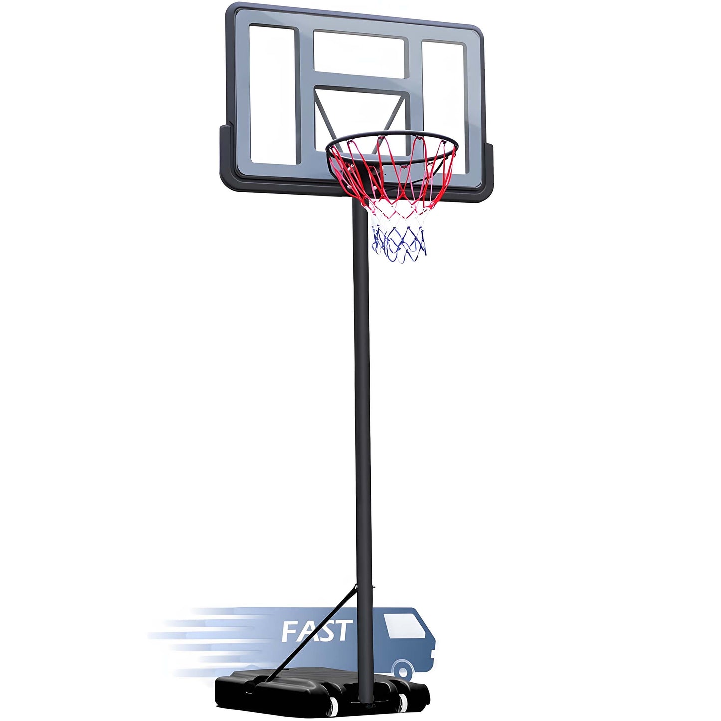 Portable Basketball Hoop Outdoor System for Kids and Adults, 8-10FT Height Adjustable Basketball Goal System with 44 inch Shatterproof Backboard, Segmart Basketball Hoop with Large Base for Backyard