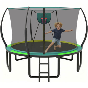 12Ft Trampoline for Kids and Adults, Segmart Outdoor Trampoline with Fiberglass Rods, Recreational Trampoline with Smart Zipper System, 800lbs Weight Capacity Trampoline for Backyard Garden Patio
