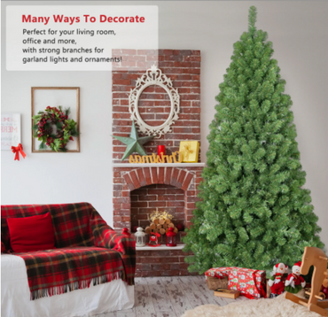 7.5ft Christmas Tree with 1200 Tips Hinged Artificial Tree, Easy Setup for Indoor Holiday Decoration.