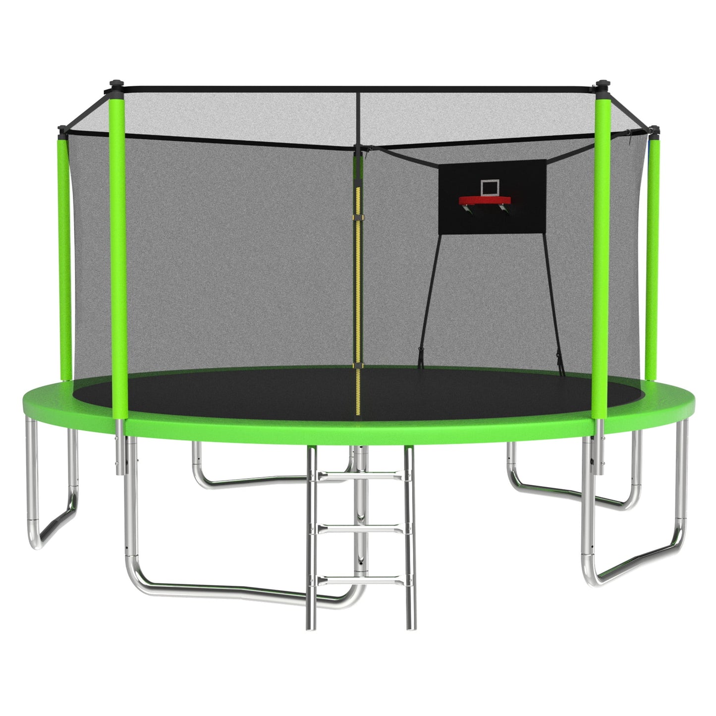 14FT Trampoline with Enclosure Net, SEGMART Outdoor Trampolines For Kids Adults, Recreational Trampolines With Basketball Hoop, Heavy Duty Large Trampoline, Backyard Trampoline, Clearance Trampolines