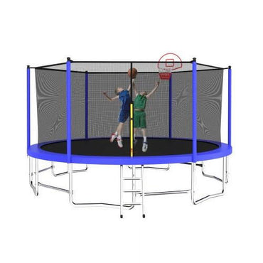 16FT Outdoor Trampoline for Kids and Adults with Basketball Hoop, SEGMART Recreational Trampoline with Safety Enclosure Net, Heavy Duty Trampoline with 1320LBS Weight Capacity for Backyard, Patio