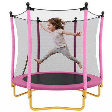 5.5FT Kids Trampoline with Safety Enclosure Net, SEGMART Upgraded Indoor Toddler Trampoline with Spring Padding for Kids, Outdoor Round Small Trampoline with Jumping Mat, Gift for Boys Girls