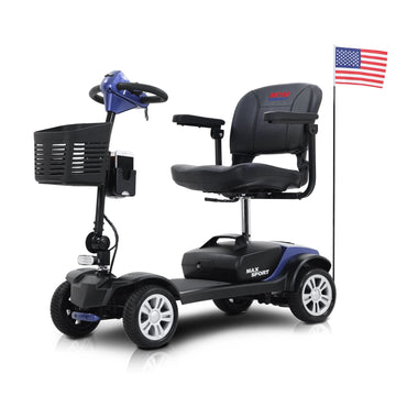 Mobility Scooters for Seniors, 2 in 1 Cup & Phone Holder Electric Scooters with 4 Wheel, Compact Motorized Scooter with Headlights, Outdoor Outdoor Compact Scooter With Anti-Tip wheels, Grey, SS1940