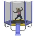 7ft Kids Trampoline with Slide, Small Toddler Trampoline with Ladder for Kids, SEGMART Indoor Outdoor Trampoline with Enclosure Net, Spring Pad for Backyard