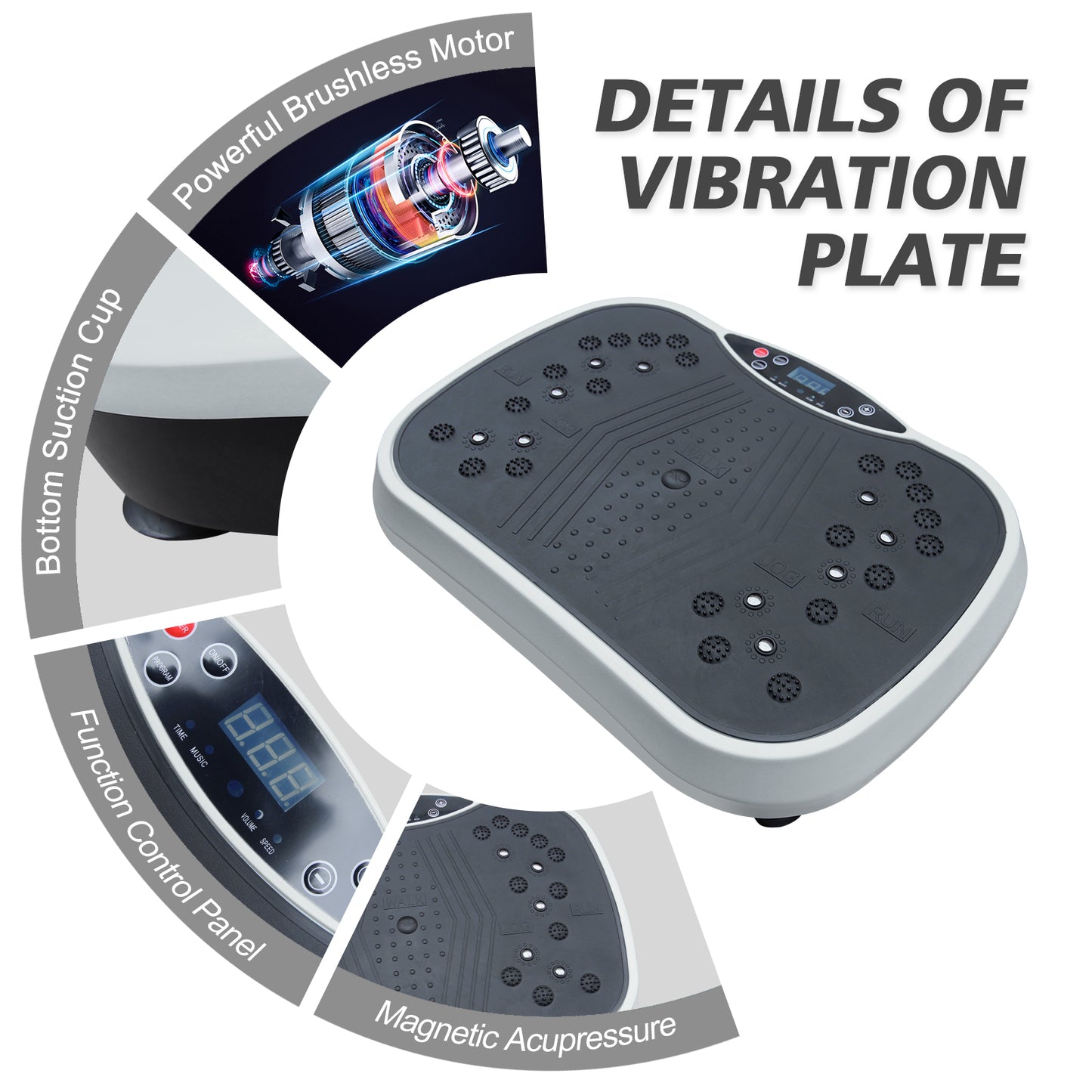 Vibrating Plate Exercise Machine for Weight Loss, Vibration Plate Platform for Lymphatic Drainage, Adjustable Speeds Power Shaping Vibrating Plate for Weight Loss, Whole Body Workout Vibration Plate