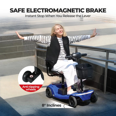 Segmart 4 Wheel Mobile Scooter for Seniors,Collapsible Mobility Scooter for Adults,Blue