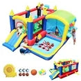 Bounce House with Air Blower for Kids, SEGMART Kids Outdoor Inflatable Bounce House with Basketball Rim for Toddlers, Kids Jumper Bounce House with Ball Pit, Inflatable Bouncer with Carrying Bag