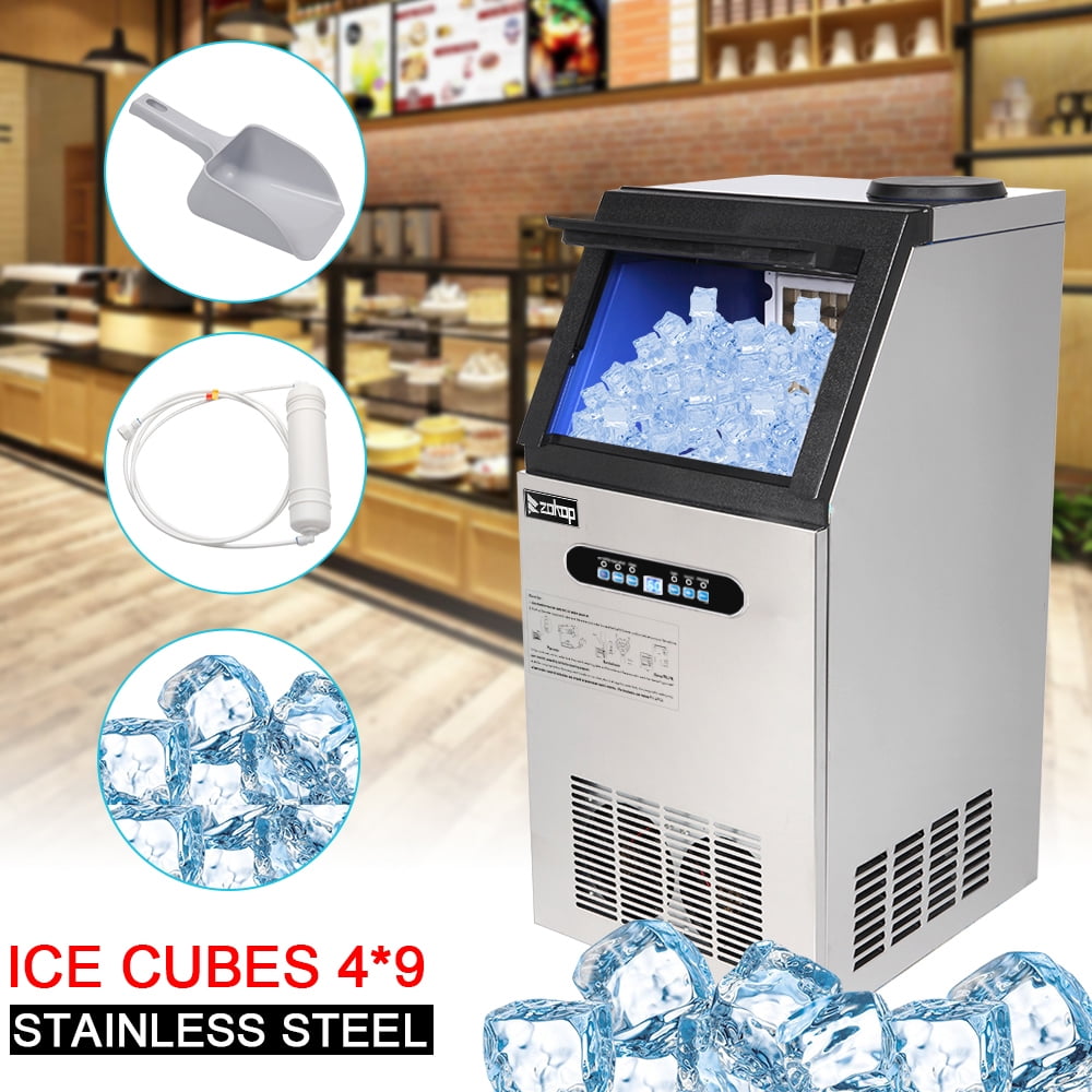 Commercial Ice Maker Machine, SEGMART Built-In Stainless Steel Ice Maker w/24 lb Storage Capacity, 110lbs/24h, Ideal for Home, Restaurant, Bar, Hotel, Grocery store, Silver, S11479