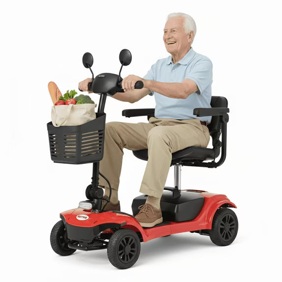 Segmart 4 Wheel Mobility Scooter ,Foldable Mobility Scooter for Seniors&Adults,300W Powerful Motor, Headlight and Basket, 300-pound Weight, Suitable for Adults/Seniors