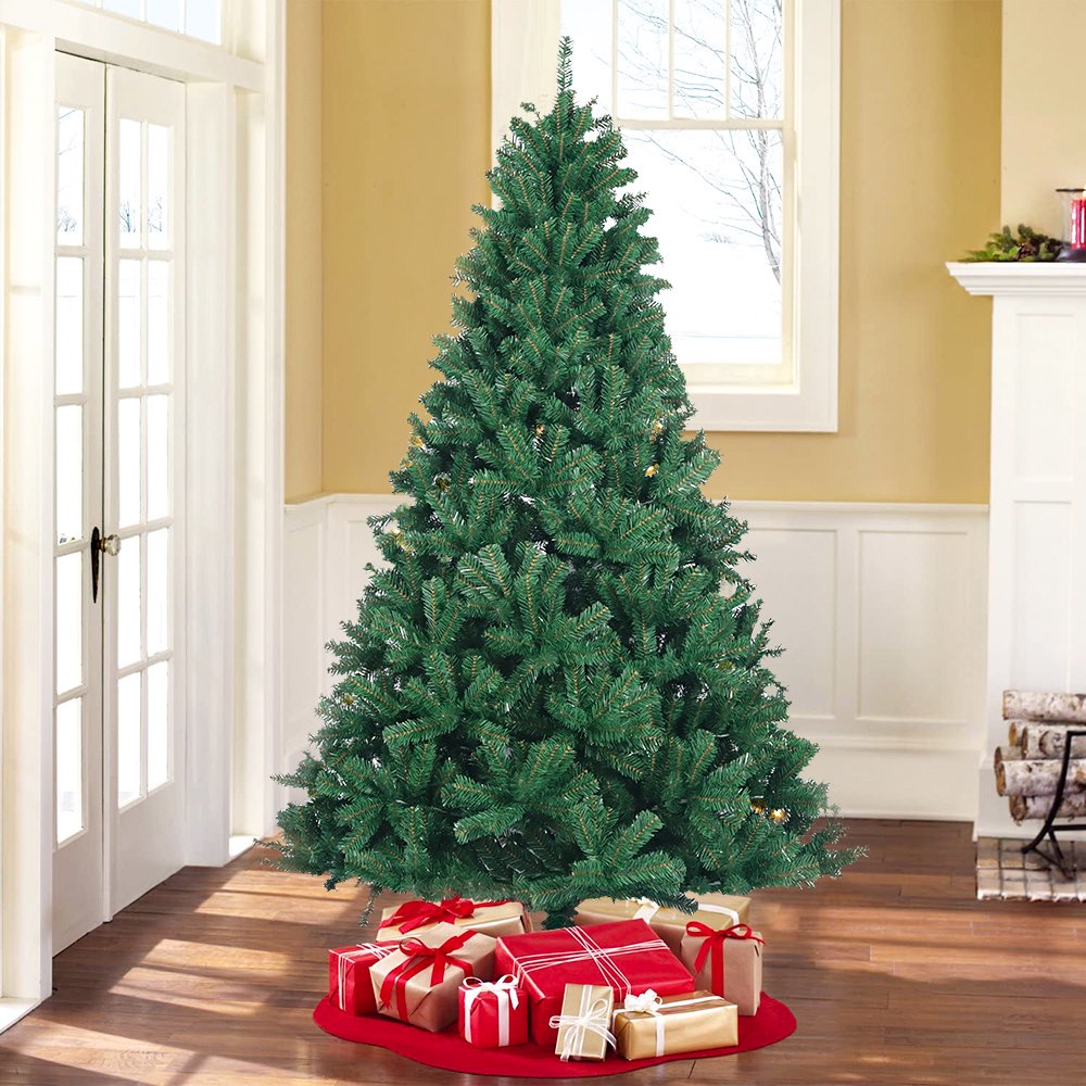 SEGMART 7.5FT Christmas Trees, Artificial Christmas Tree Decoration w/1400 Tips, Premium Hinged Spruce Tree Holiday Decor, Artificial Christmas Tree, Green, S9918