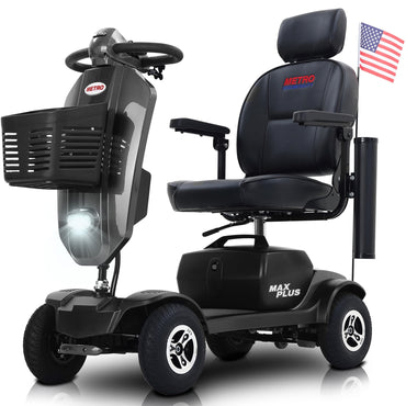 SEGMART Upgrade Mobility Scooter with Windshield, Travel Electric Wheelchair for Adults Senior, Outdoor Mobility Scooter with Cup Holders & USB Charging Port, 300 lbs, Red, SS462
