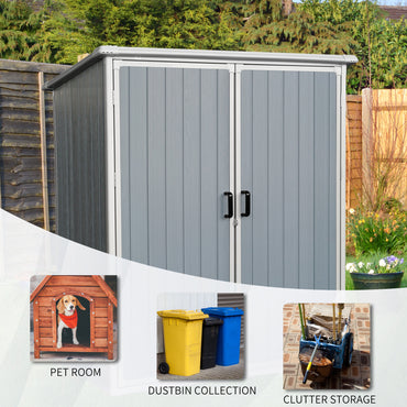 Segmart 5x3FT Outdoor Storage Resin Shed with Reinforced Floor, Outdoor White Plastic Storage Shed with Lockable Door, Utility Waterproof Tool Storage Shed for Garden, Backyard, Patio, Lawn