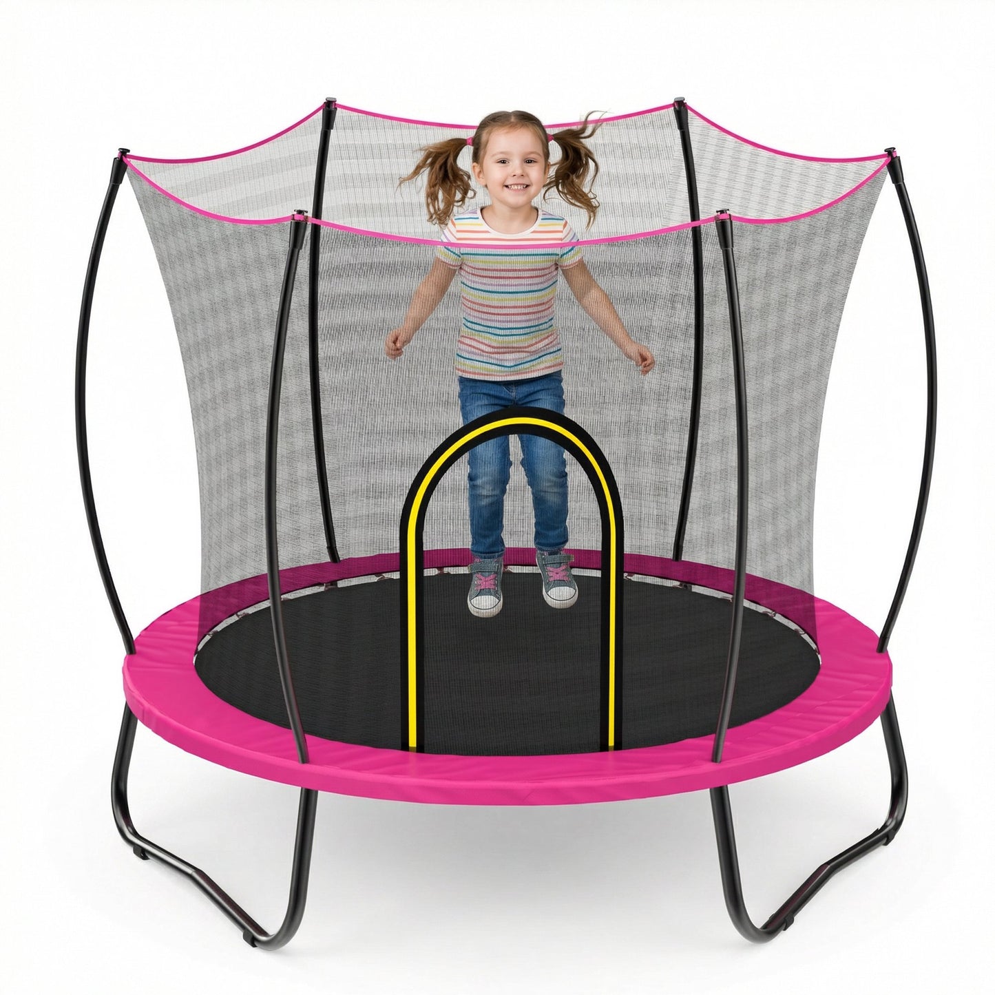 Toddler Trampoline with Enclosure Net, 55" Indoor Trampoline for Kids, SEGMART Kids Trampoline with Jumping Mat, Round Small Trampoline, Mini Trampoline for Indoor Outdoor, Gift for Boys Girls