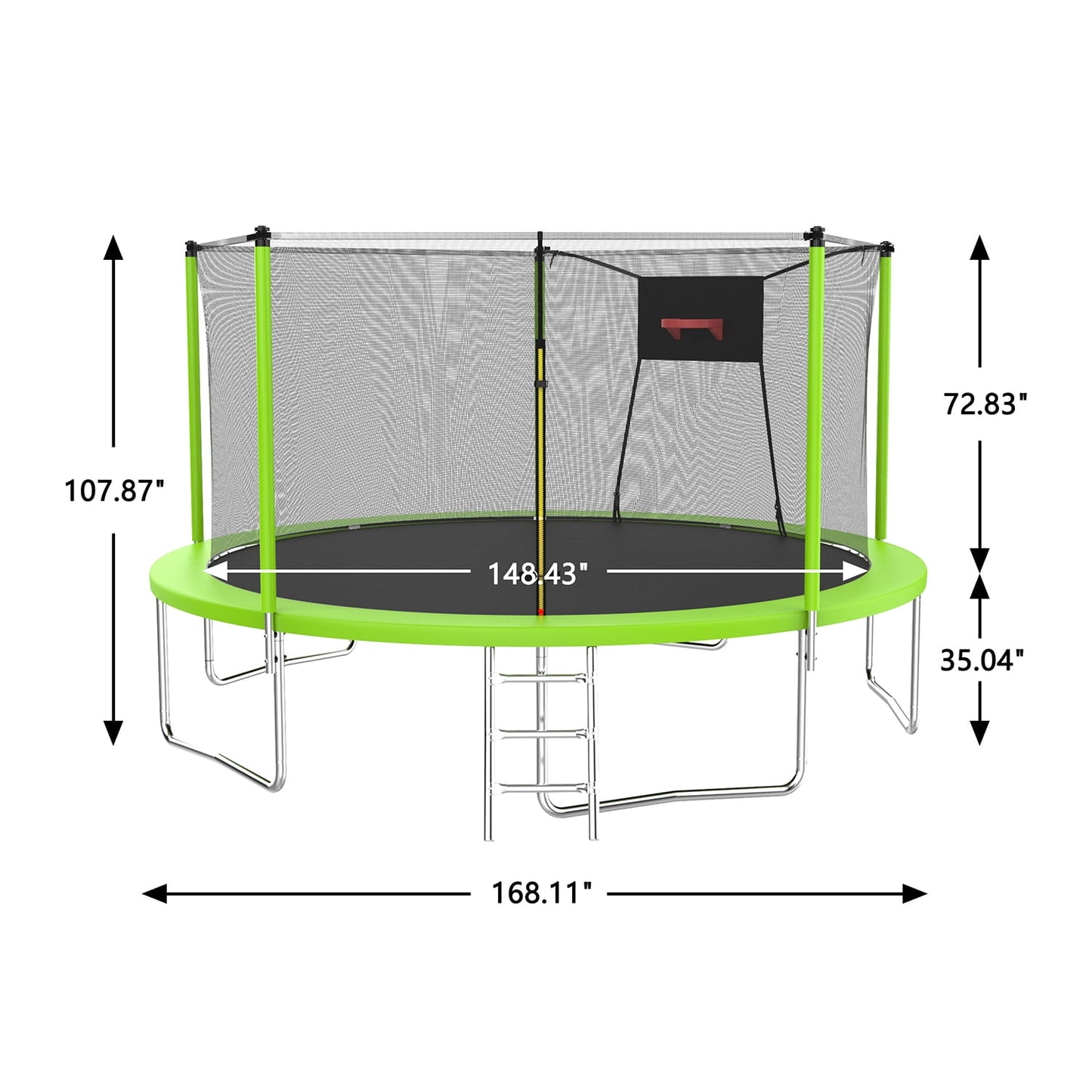 Trampoline with Enclosure, SEGMART Upgraded 14FT Kids Outdoor Trampoline with Basketball Hoop and Ladder, Heavy Duty Round Trampoline for Indoor Outdoor Backyard