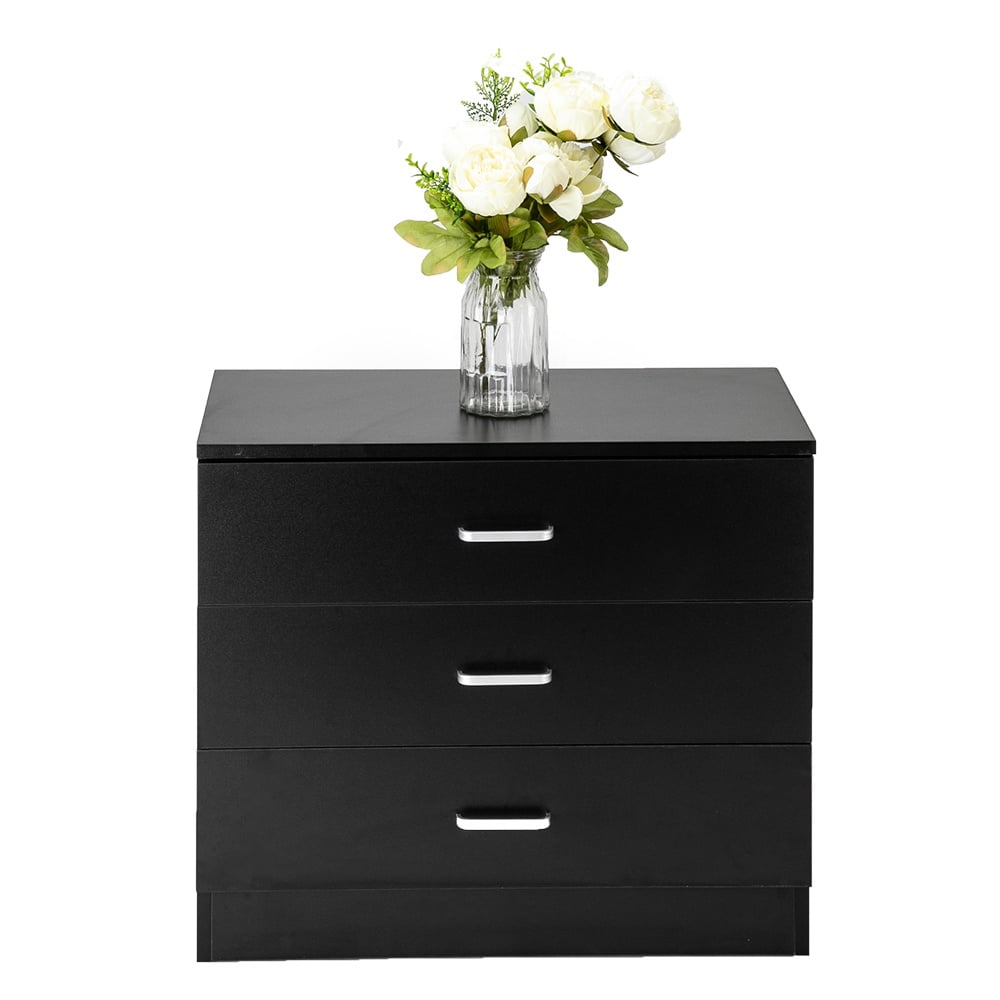 3-Drawer Drawers for Bedroom, SEGMART 26'' x 13'' x 22'' Classic Simple Bedroom Furniture Chest Cabinet with Metal Handles, Durable MDF Wood 3-Drawer Dresser for Closet to Storing Clothes, S7954