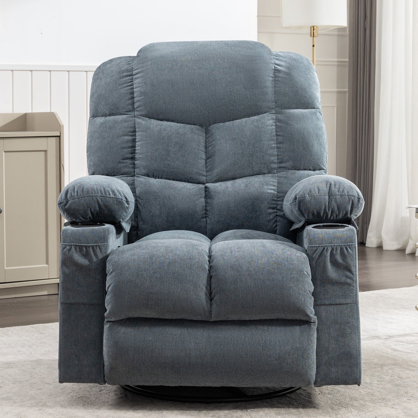 Lift Recliner Chair for Elderly and Disabled, Modern Living Room Electric Power with 4 Positions Lift, Remote Control and Storage Pockets, Ergonomic Plush Velvet Single Sofa Lounge, Grey, SS1815