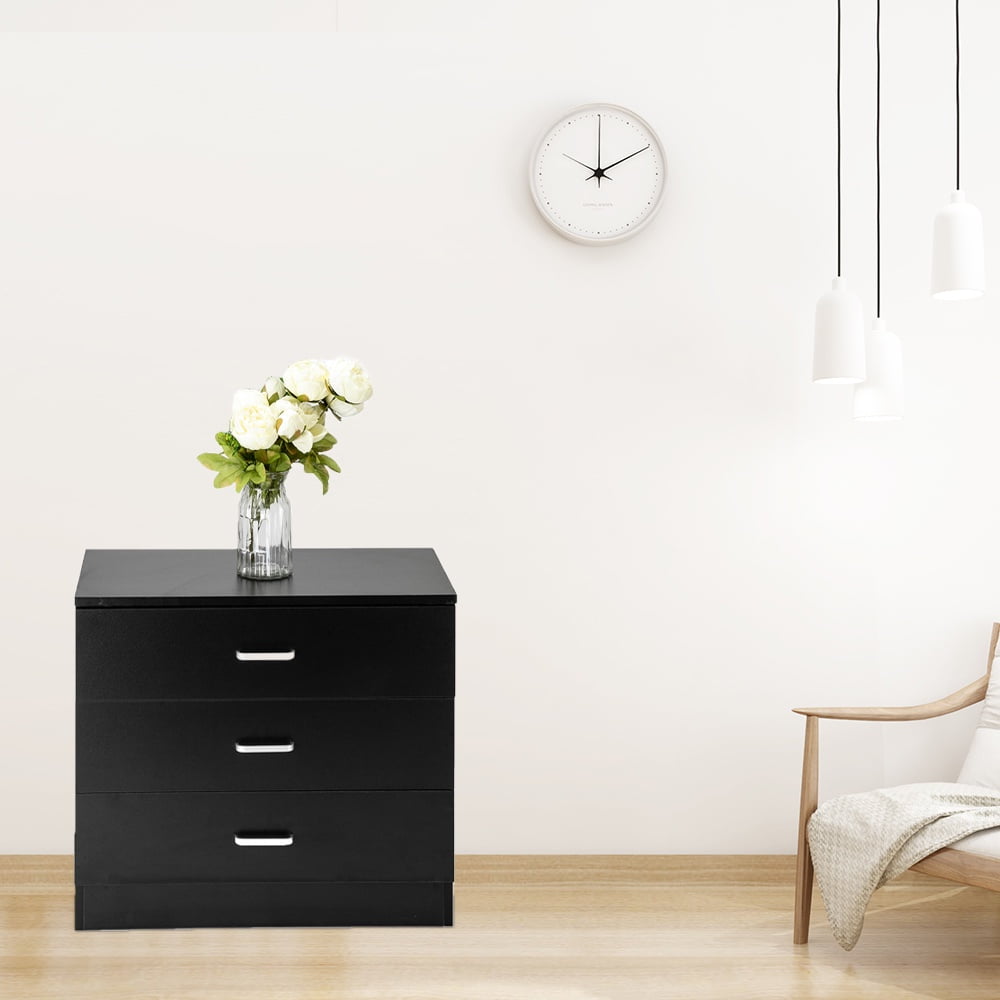3-Drawer Drawers for Bedroom, SEGMART 26'' x 13'' x 22'' Classic Simple Bedroom Furniture Chest Cabinet with Metal Handles, Durable MDF Wood 3-Drawer Dresser for Closet to Storing Clothes, S7954