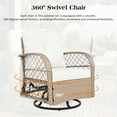 Patio Wicker Chairs Swivel Rocker, Segmart Outdoor Swivel Rocking Chairs Set of 2 with Rattan Side Table, Patio Swivel Glider Chair 3 Piece Patio Furniture Sets for Patio Porch Pool, Natural