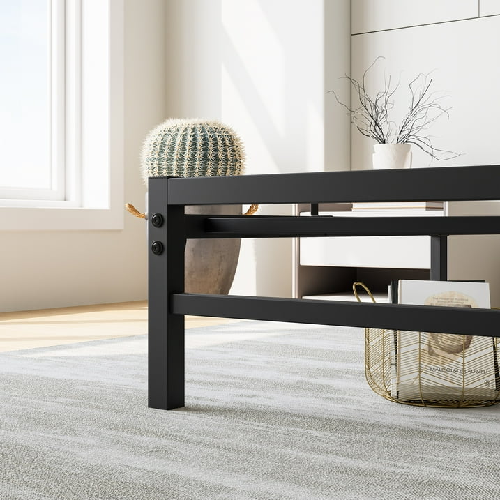 Full Size Bed Frame-Classic Metal Platform Bed Frame,Mattress Foundation with Steel Slat Support,Under Foundation Storage, No Box Spring Needed, Easy Assembly, Max Weight 400 lbs, Brown