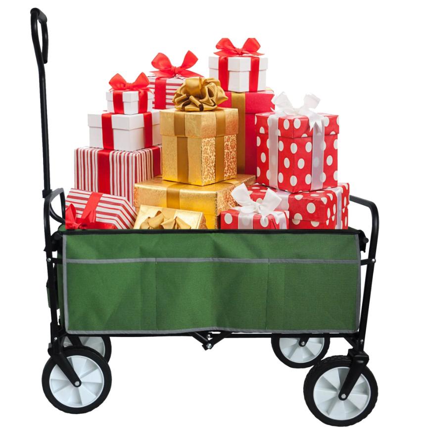 Segmart Steel Garden Cart with Mesh Cup Holders