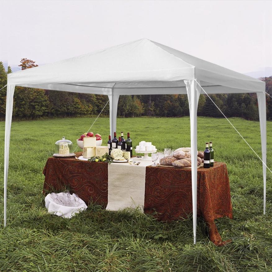 SEGMART 10 x 10 Canopy Tent for Patio Garden, Outdoor Open Gazebo BBQ Tent for Air circulation, Sunshade Shelter Pavilion for Party Wedding Catering Gazebo Garden Beach Camping Patio, White, SS1098