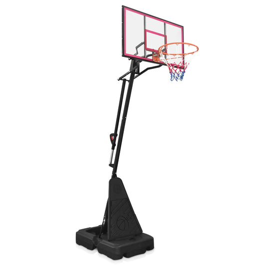 Portable Basketball Hoop Outdoor System for Kids and Adults, 8-10FT Height Adjustable Basketball Goal System with 44 inch Shatterproof Backboard, SEGMART Basketball Hoop with Large Base for Backyard