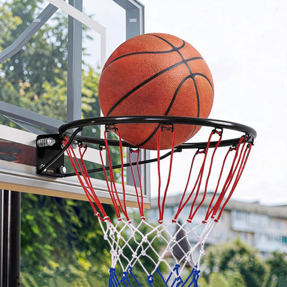 Regulation 18" Steel Basketball Rim, SEGMART Dual Spring Basketball Rim with All Weather Net, Replacement Rim for Indoor or Outdoor Hoop, Basketball Hoop Rim with Complete Installation Kit, Black