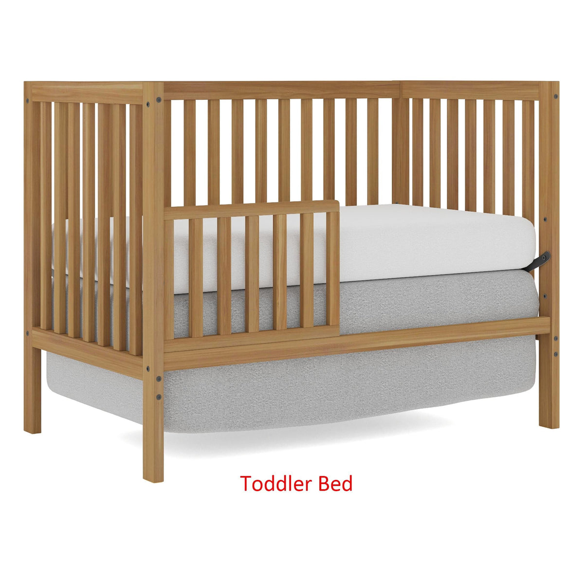 iRerts 5 In 1 Convertible Baby Crib, Wood Convertible Crib Toddler Bed with Wood Legs, Converts from Baby Crib to Toddler Bed, Fits Standard Full-Size Crib Mattress, Easy to Assemble, Black