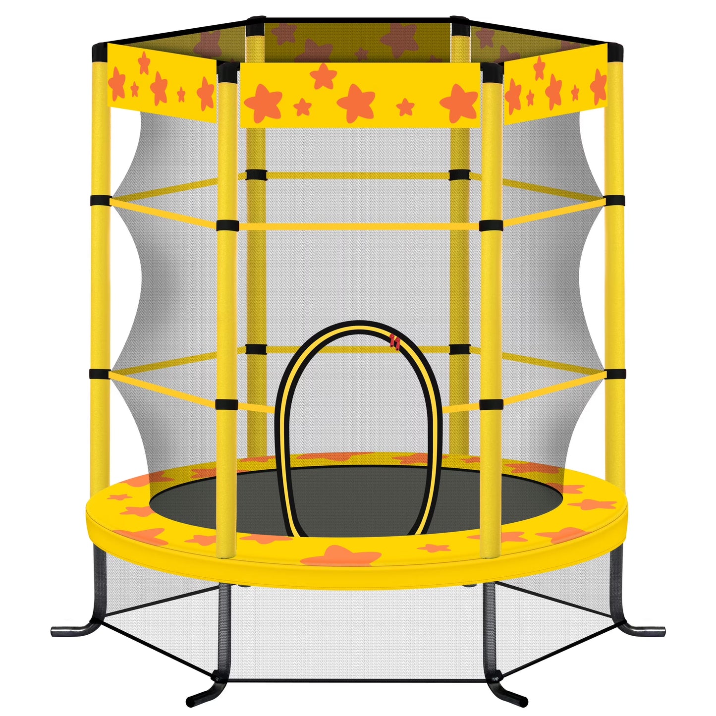55" Trampoline with Enclosure for Kids, SEGMART Indoor Outdoor Toddler Trampoline with Basketball, Indoor Outdoor Kids Trampoline with Basketball Hoop, Small Round Trampoline for Boys Girls