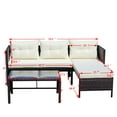 Segmart 3-Piece Outdoor Patio Furniture Set, Wicker PE Rattan Conversation Loveseat Sofa Set with Glass Coffee Table&Cushions, Sectional Couch for Porch Poolside Backyard, Beige