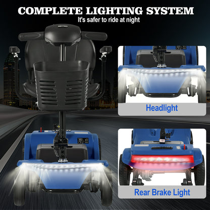 Segmart 4 Wheel Mobility Scooters for Seniors Best Gift,Electric Mobility Scooters with Control Panel,All-Terrain Power Scooter for Outdoor, 330lb Capacity, Blue