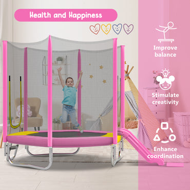 Toddler Trampoline for Kids, 7Ft Mini Trampoline with Enclosure Net, Indoor & Outdoor Recreational Trampolines with Upgrade No-Gap Safe Design for Birthday Chirismas Gifts Ages 1-8