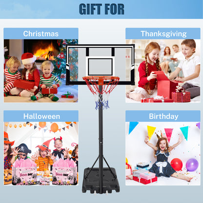 Portable Basketball Hoop Outdoor, SEGMART 3.3Ft-10Ft Height Adjustable Swimming Pool Basketball Hoop Goal System with PE Backboard for Kids Youth Adults Play in Backyard/Courts/Indoor