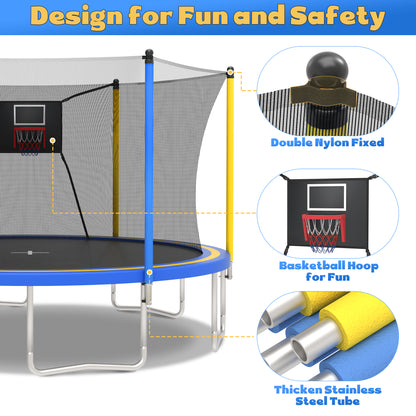 Segmart 14FT Trampoline for Kids & Adults with Enclosure Net and Basketball Hoop, Heavy Duty