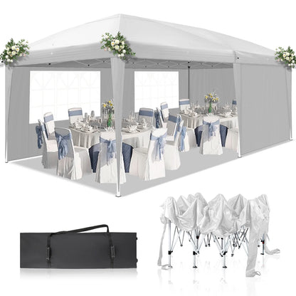 SEGMART Event Canopy Party Tent for Outside, 10' x 20' White Outdoor Party Wedding Tent, L178