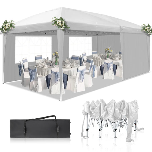 SEGMART Event Canopy Party Tent for Outside, 10' x 20' White Outdoor Party Wedding Tent, L178