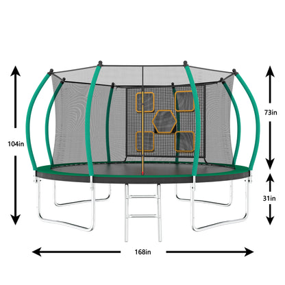 14Ft Trampoline for Kids & Adults, Segmart 2024 Upgraded Recreational Trampoline with Enclosure Net, Reinforced Design Outdoor Trampoline with 1000LBS Weight Capacity, Christmas Gifts for Boys/Girls
