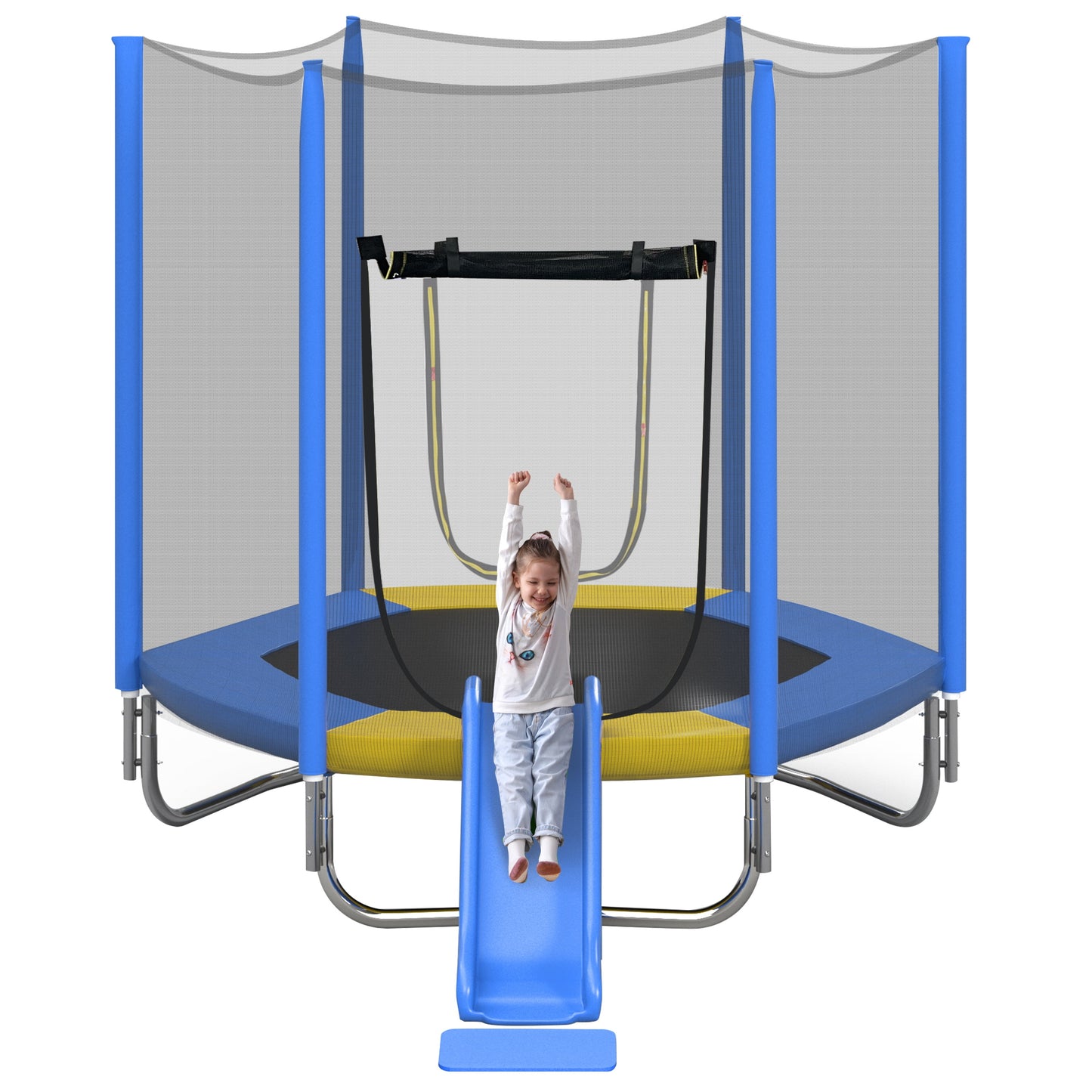 Trampoline for Kids with Slide, 7FT SEGMART Small Toddler Trampoline with Enclosure Net and Ladder, Upgraded Outdoor Recreational Trampoline for Indoor Outdoor Backyard