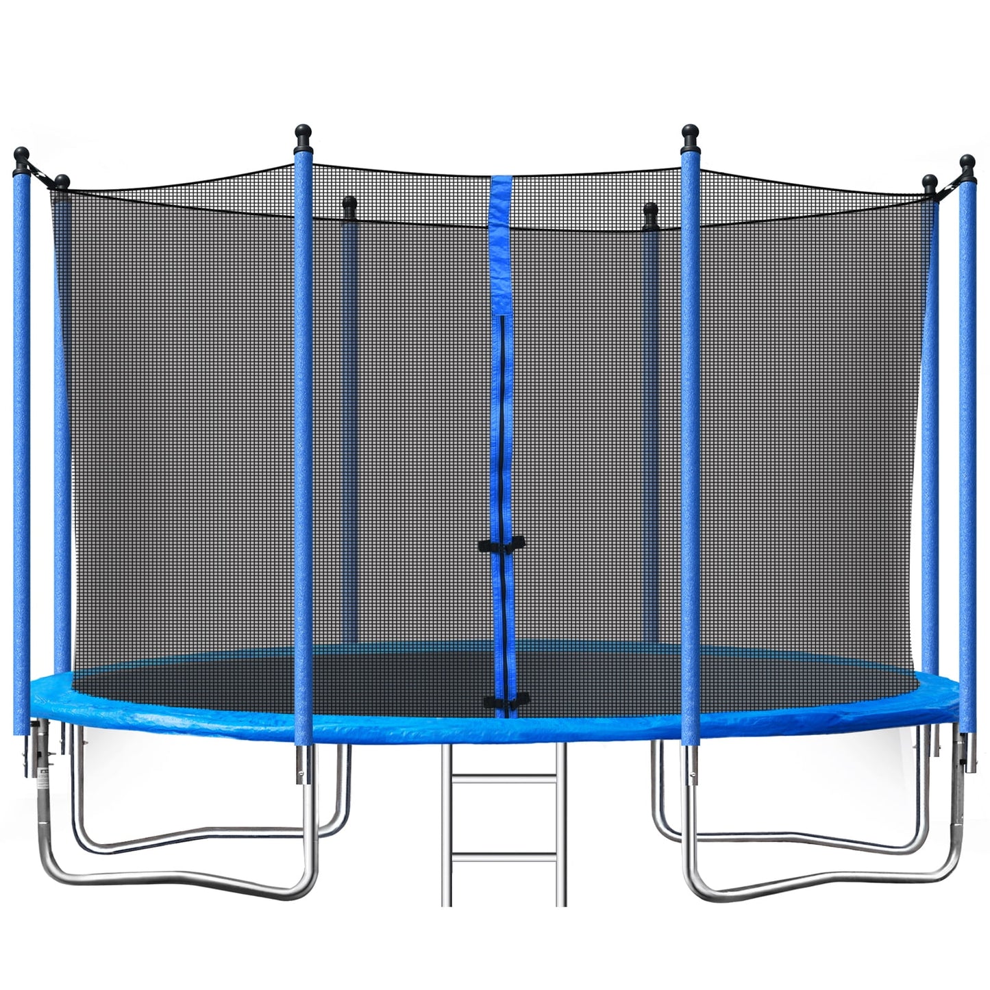 12 Feet Kids Outdoor Trampoline with Safety Enclosure Net and Ladder, Heavy Duty Round Trampoline for Indoor or Outdoor Backyard, Recreational Trampoline with 300lbs Weight Capacity