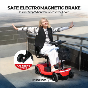 Segmart 4 Wheel Mobility Scooter ,Foldable Mobility Scooter for Seniors&Adults,250W Powerful Motor, Headlight and Basket, 330-lb Capacity, Suitable for Adults/Seniors