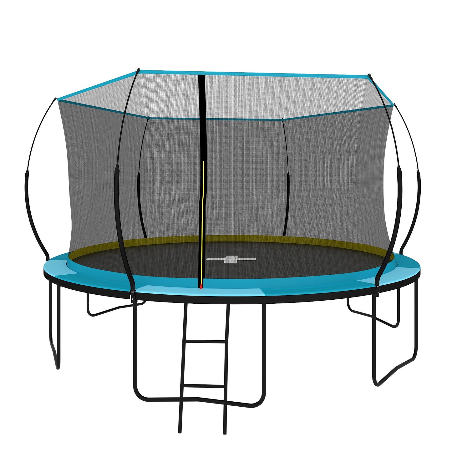 14ft Trampoline with Safety Enclosure Net, SEGMART Upgraded Round Kids Outdoor Trampoline with Ladder, Heavy Duty Backyard Trampoline, Recreational Trampoline for Adults and Kids, Blue