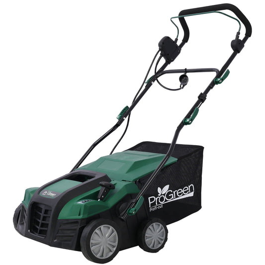 16 inch Garden Scarifier, Segmart 15Amp Electric Powered Walk-Behind Lawn Mower with 16.8 Gallon Bag, 2-in-1 Walk-Behind Lawn Mowers, Green