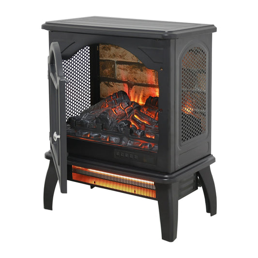 17.5" Electric Fireplace Heater, 1500W Infrared Fireplace Stove with 3D Flame Effect, 5118BTU Electric Fireplace with Remote Control, Overheating Safety Protection, Ideal for Indoor Outdoor Home Use